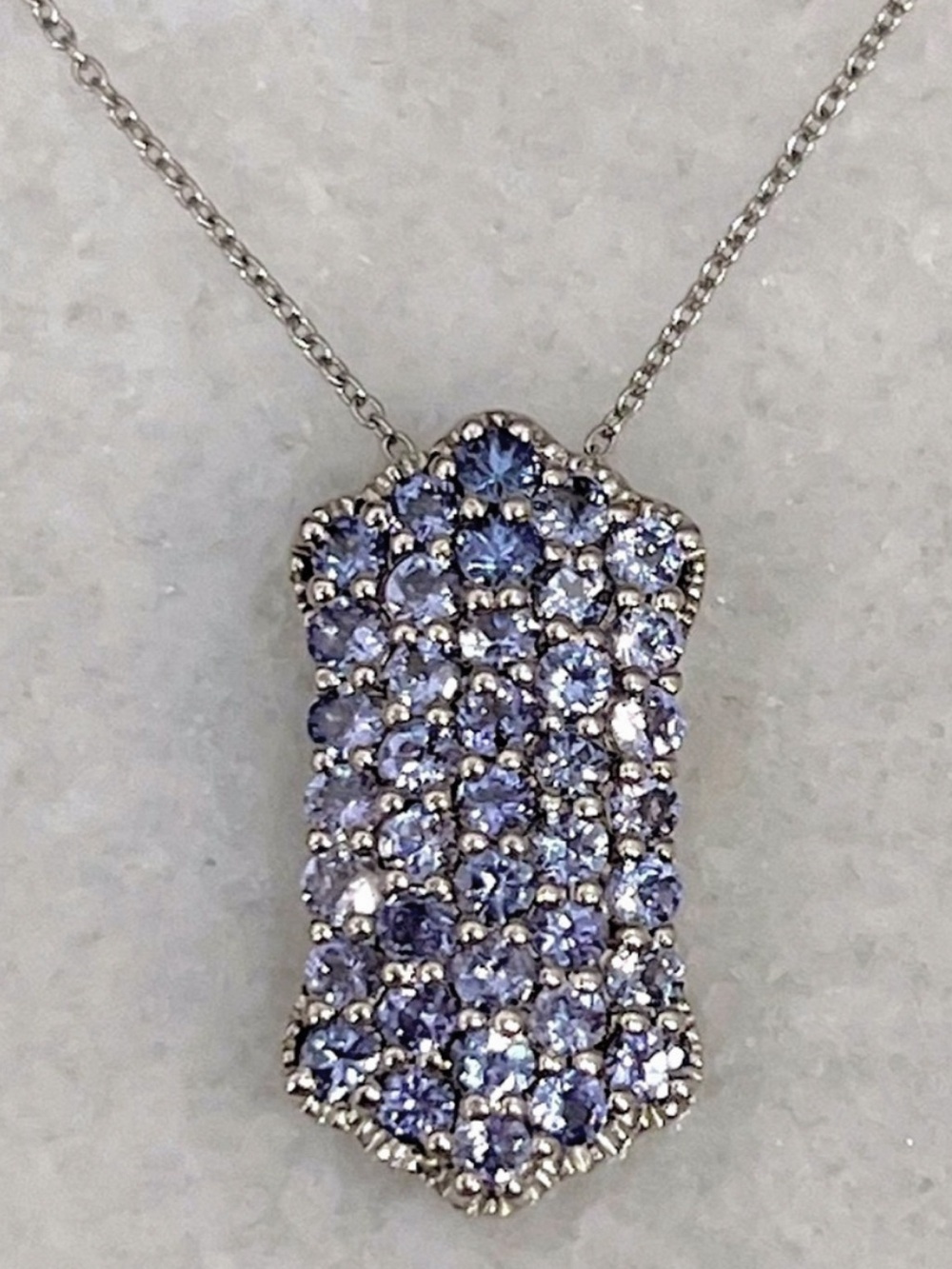 Sterling Silver Tanzanite Pendant 20” Necklace - Picture 5 of 12
